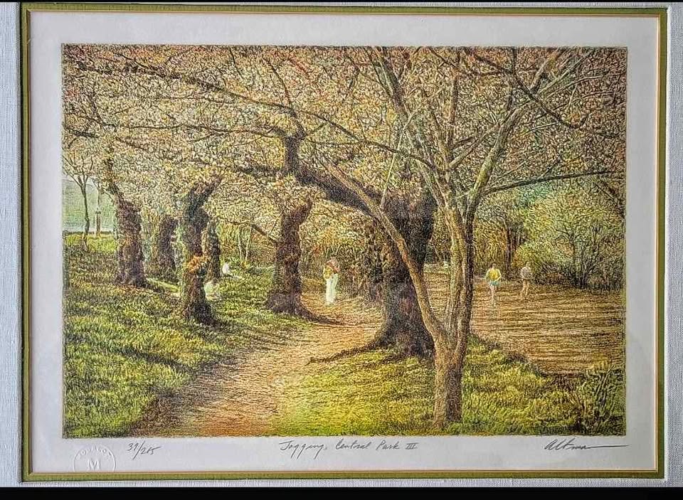 Harold Altman "Jogging, Central Park III " 1960 Limited Edition Signed