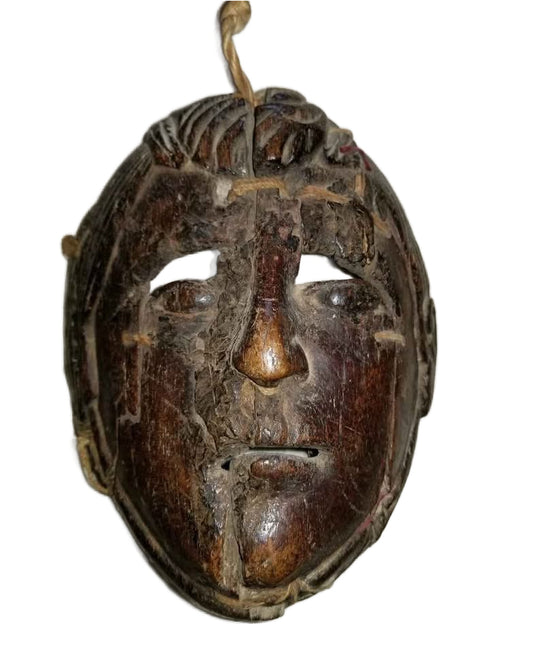 Antique Mox Dance Mask Hand-Carved Guatemalan