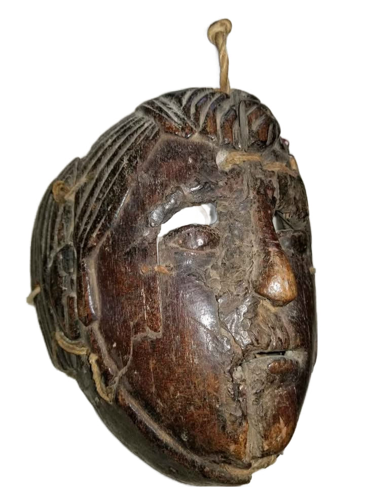Antique Mox Dance Mask Hand-Carved Guatemalan