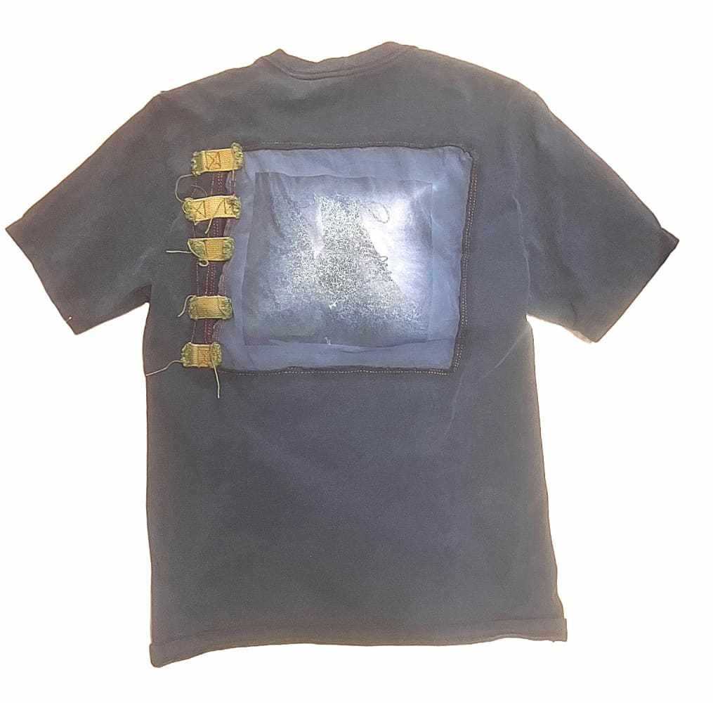 American Worker T-shirt on an Upcycled Carhartt by h.m. Peavy - Re - psychles Vintage Shop & Art Gallery