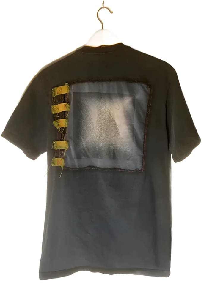 American Worker T-shirt on an Upcycled Carhartt by h.m. Peavy - Re - psychles Vintage Shop & Art Gallery