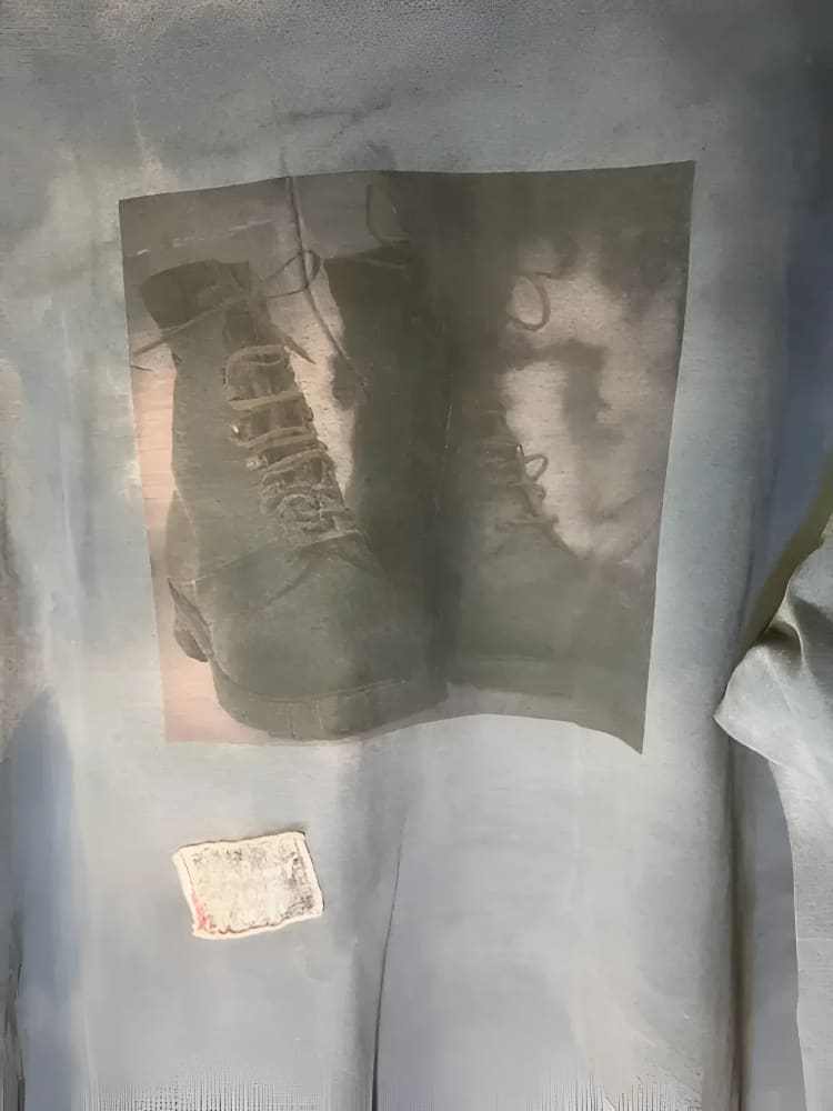 American Worker T-shirt on an Upcycled Carhartt by h.m. Peavy - Re - psychles Vintage Shop & Art Gallery