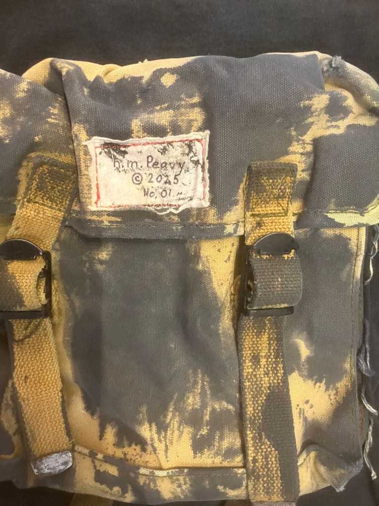 American Worker T-shirt on an Upcycled Carhartt by h.m. Peavy - Re - psychles Vintage Shop & Art Gallery