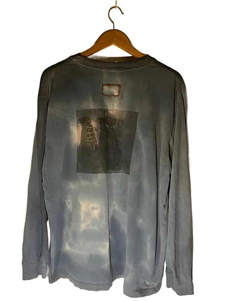 American Worker T-shirt on an Upcycled Carhartt Henley by h.m. Peavy - Re - psychles Vintage Shop & Art Gallery