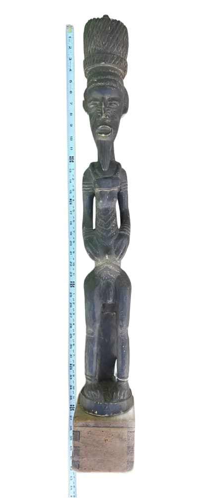 Baule Spirit Male: Antique Blolo Bian Wood Statue - Re - psychles Vintage Shop & Art Gallery