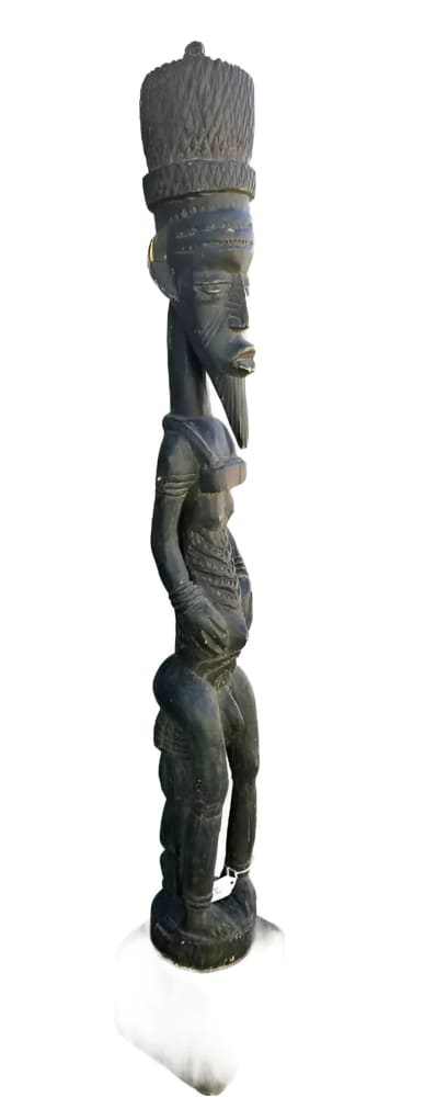 Baule Spirit Male: Antique Blolo Bian Wood Statue - Re - psychles Vintage Shop & Art Gallery