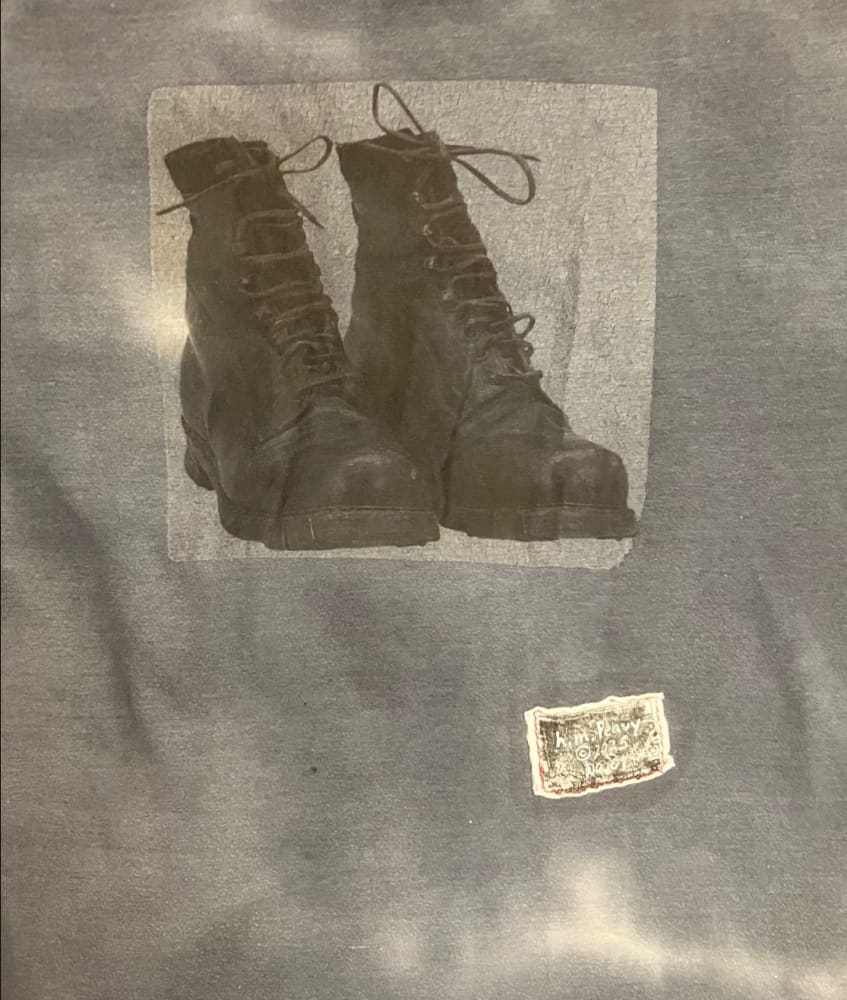 Boot Shirt on an Upcycled Carhartt by h.m. Peavy - Re - psychles Vintage Shop & Art Gallery