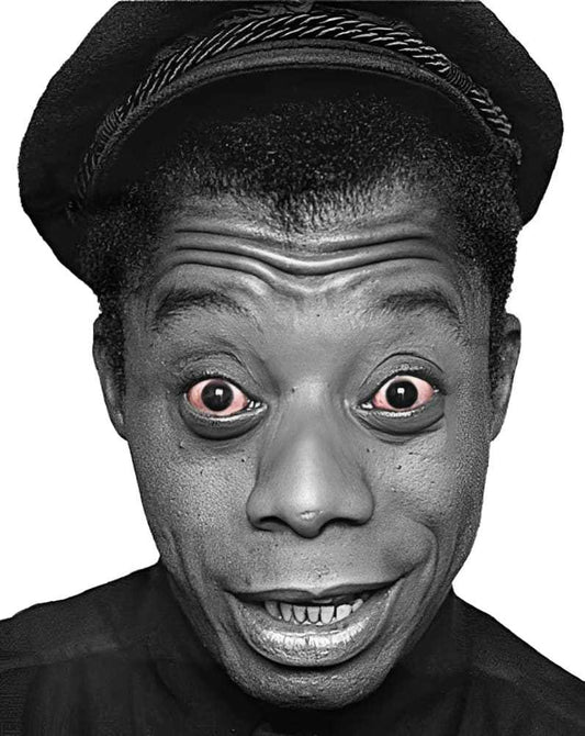 James Baldwin Red Eyes T-shirt by h.m. Peavy - Re - psychles Vintage Shop & Art Gallery
