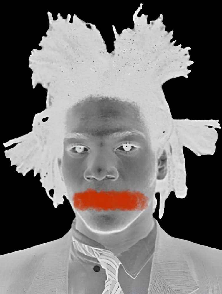 Jean-Michel Basquiat Red Stroke T-shirt by h.m. Peavy