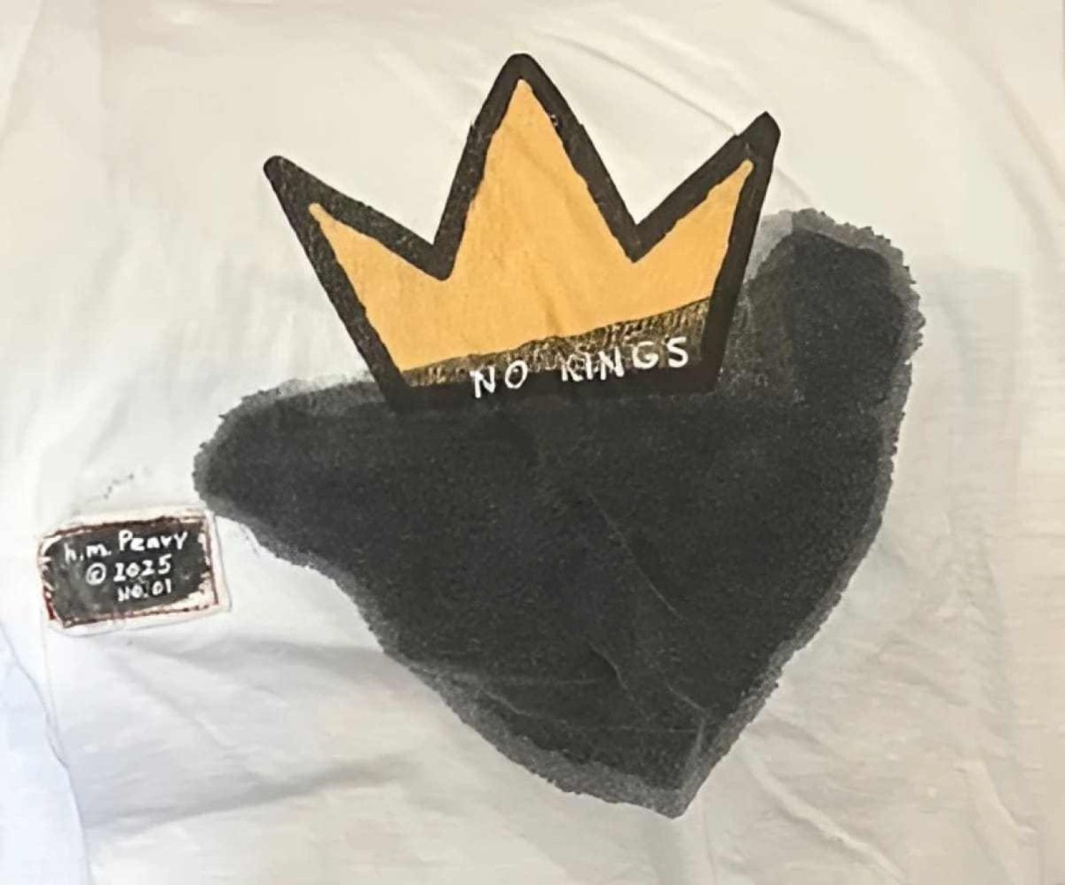 No Kings - One - of - a - Kind Anti - Authoritarian Protest T-Shirt by h.m. Peavy - Re - psychles Vintage Shop & Art Gallery