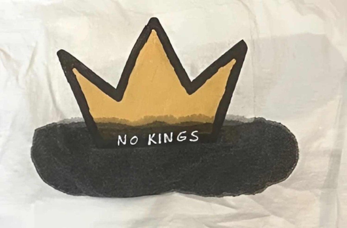No Kings - One - of - a - Kind Anti - Authoritarian Protest T-Shirt by h.m. Peavy - Re - psychles Vintage Shop & Art Gallery