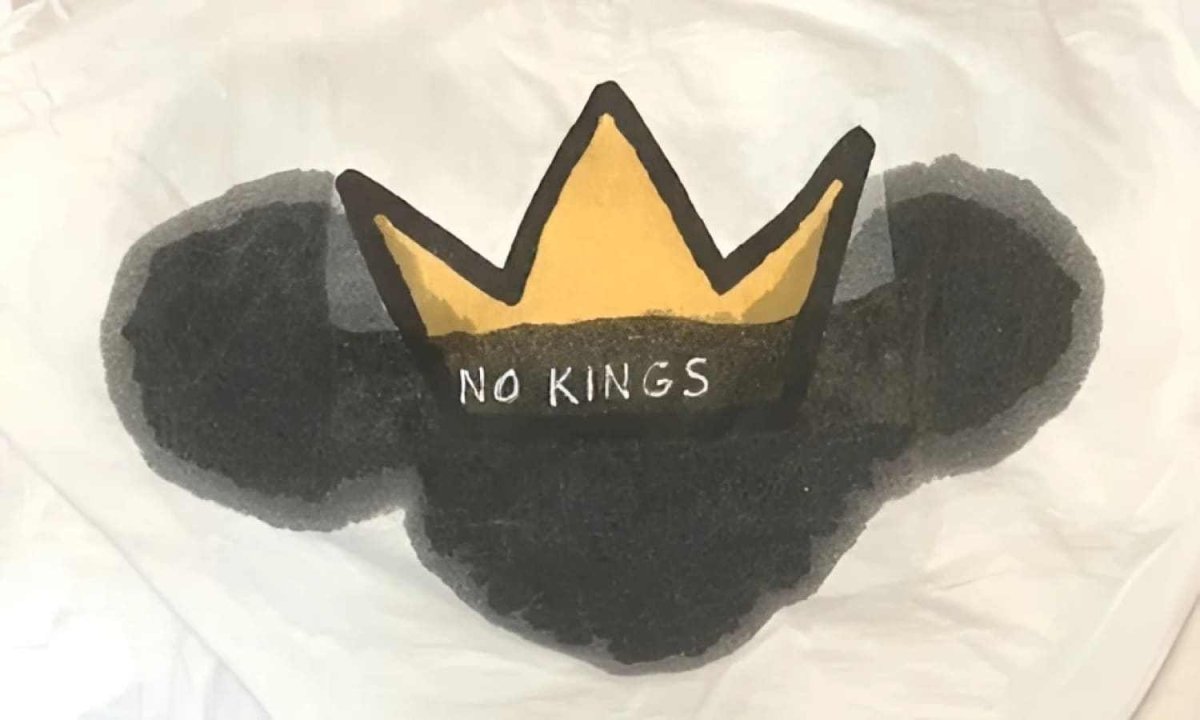 No Kings - One - of - a - Kind Anti - Authoritarian Protest T-Shirt by h.m. Peavy - Re - psychles Vintage Shop & Art Gallery
