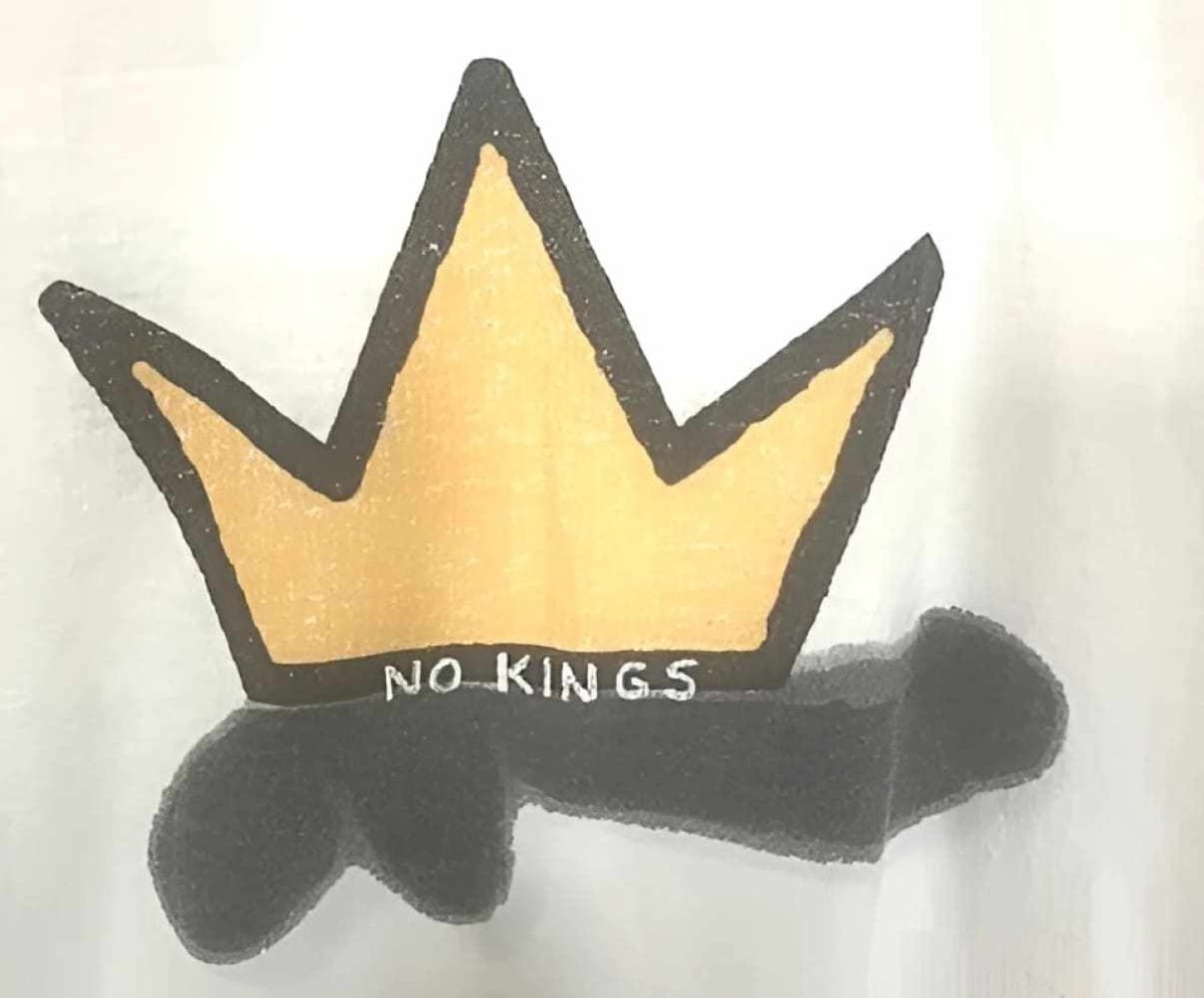 No Kings - One - of - a - Kind Anti - Authoritarian Protest T-Shirt by h.m. Peavy - Re - psychles Vintage Shop & Art Gallery