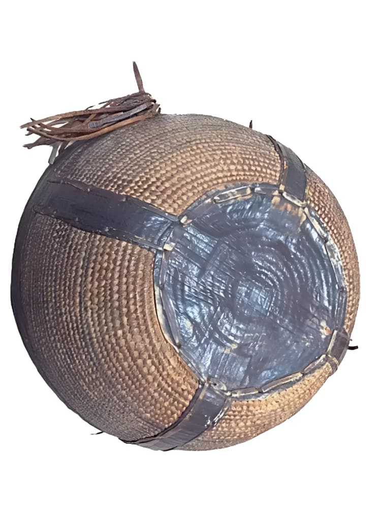 Nupe Coil & Leather Basket 1880s