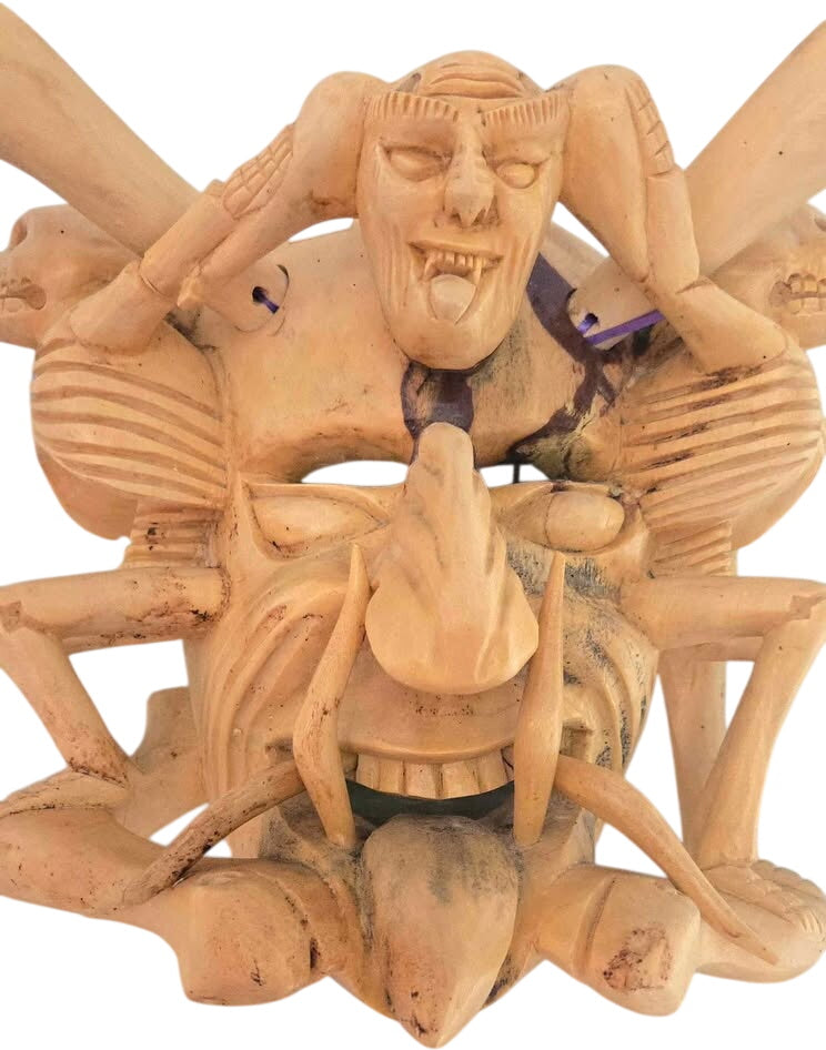 Juan Horta Plain Devil Mask Wood Carving