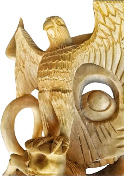 Surrealist Mexican Evil Mask From Michoacan Signed by Juan Horta