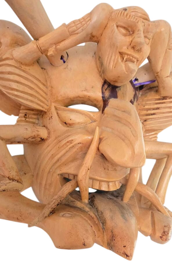 Juan Horta Plain Devil Mask Wood Carving