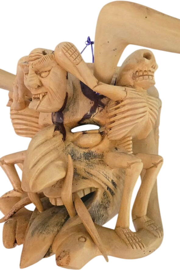 Juan Horta Plain Devil Mask Wood Carving