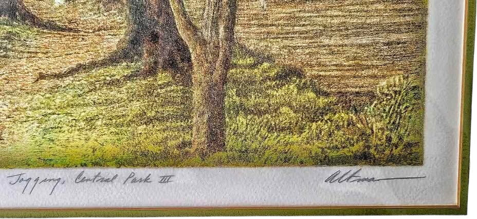 Harold Altman "Jogging, Central Park III " 1960 Limited Edition Signed