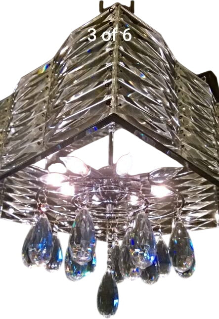 Lucite & Crystal Modern Chandelier