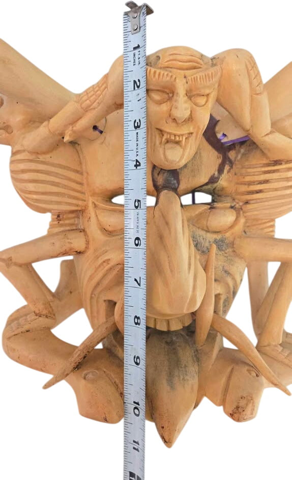 Juan Horta Plain Devil Mask Wood Carving