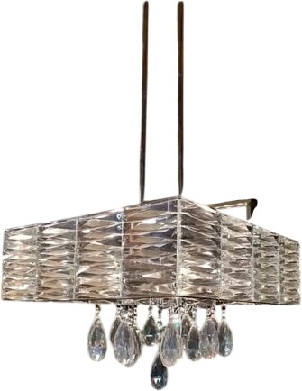 Lucite & Crystal Modern Chandelier
