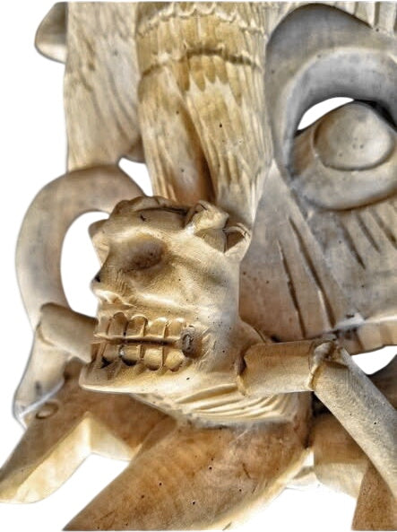 Surrealist Mexican Evil Mask From Michoacan Signed by Juan Horta
