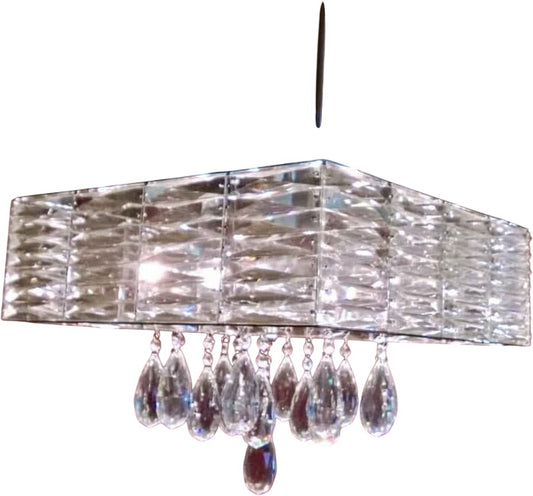 Lucite & Crystal Modern Chandelier