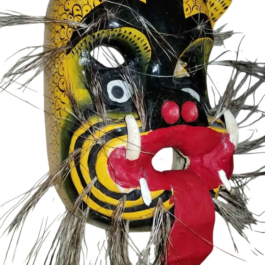 Old Traditional Jaguar Mask from Olinala Guerrero Mexico