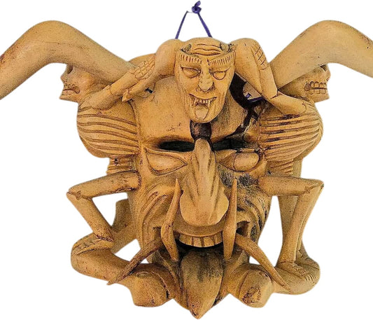 Juan Horta Plain Devil Mask Wood Carving