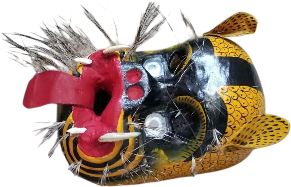 Old Traditional Jaguar Mask from Olinala Guerrero Mexico