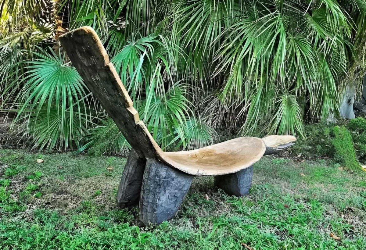 Senufo Crocodile Handcarved Antique Bench - Re - psychles Vintage Shop & Art Gallery